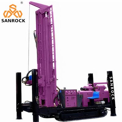 Máy khoan giếng bánh xích thủy lực Máy khoan giếng nước Độ sâu 400m Máy khoan nước di động