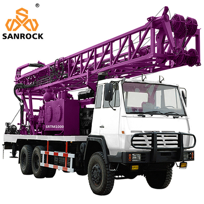 Xe tải gắn máy khoan giếng nước sâu với máy bơm bùn 1000m