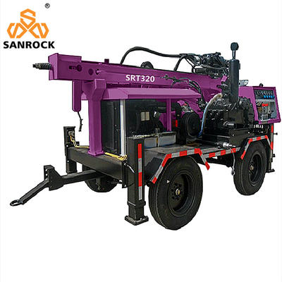 Máy khoan giếng nước được gắn trên xe kéo Máy khoan nước thủy lực đầy đủ