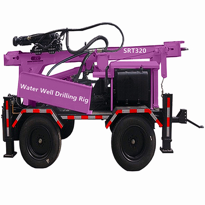 Máy khoan giếng nước được gắn trên xe kéo Máy khoan nước thủy lực đầy đủ