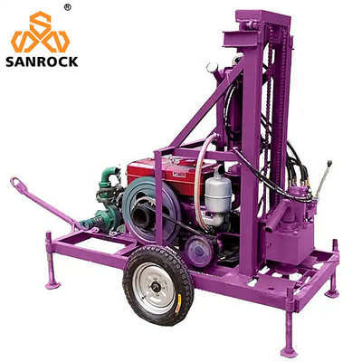Máy khoan giếng nước được gắn trên xe kéo thủy lực để khoan độ sâu 120m và công suất 200 kg
