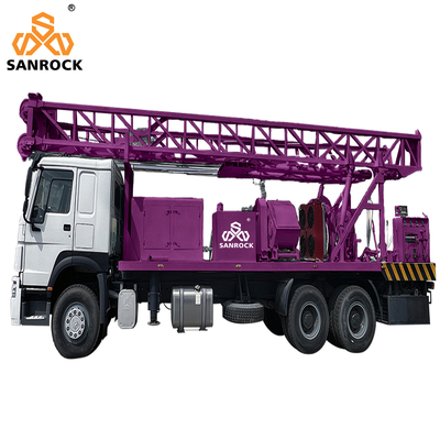Máy khoan giếng nước sâu Xe tải khoan thủy lực Cầm khoan nước gắn máy khoan giếng
