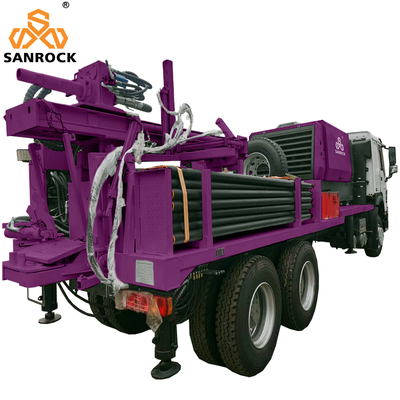Máy khoan giếng nước sâu Xe tải khoan thủy lực Cầm khoan nước gắn máy khoan giếng