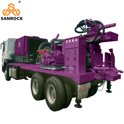 Máy khoan giếng nước sâu Xe tải khoan thủy lực Cầm khoan nước gắn máy khoan giếng