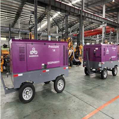 Máy nén khí trục vít 2 bánh xe Máy nén khí áp suất cao Máy nén khí nhỏ