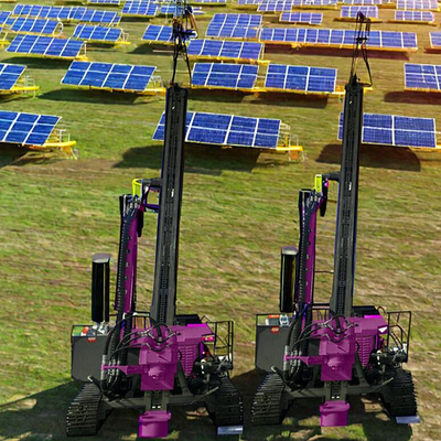 Máy lái đống năng lượng mặt trời Diesel Đường cao tốc Guardrail Đống lái xe Rig Vít Đống lái xe