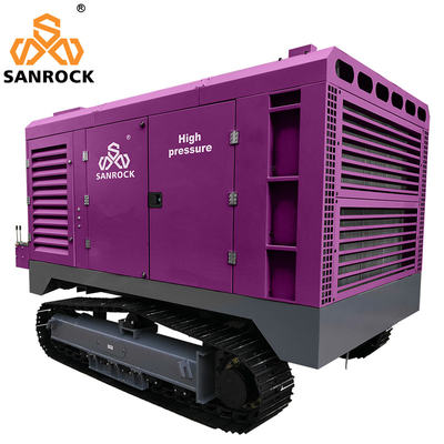 Thép Crawler Diesel vít máy nén không khí áp suất cao Rotary vít máy nén không khí