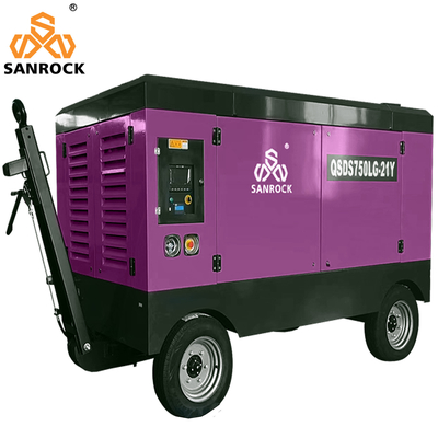 Máy nén không khí cao áp Diesel vít máy di động