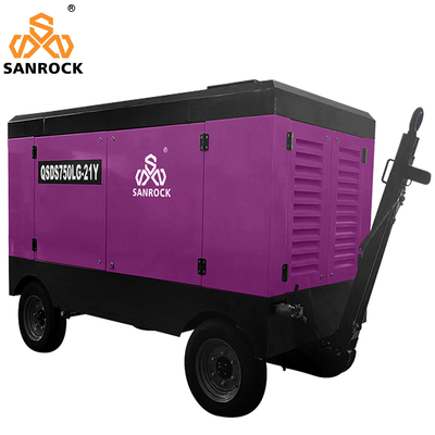 Máy nén không khí cao áp Diesel vít máy di động
