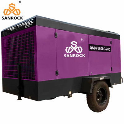 2800 KG Capacity Portable Screw Air Compressor 20Bar cho mỏ 340L Tank nhiên liệu