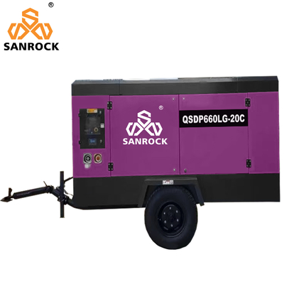 1750/1300rpm Max Working/Idle Speed Máy nén khí diesel áp suất cao cho khai thác mỏ