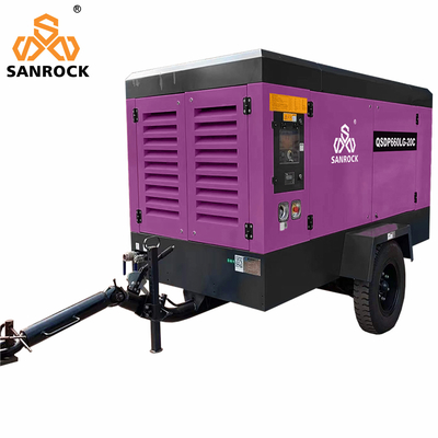 CE 20bar Điện lực động cơ 191KW Động cơ diesel di động Máy nén không khí vít xoay cho khai thác mỏ