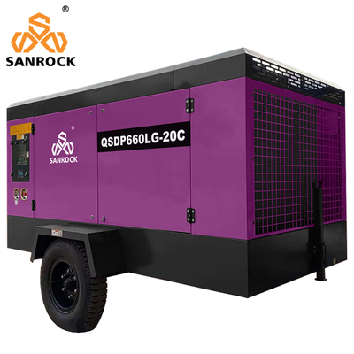 1750/1300rpm Max Working/Idle Speed Máy nén khí diesel áp suất cao cho khai thác mỏ