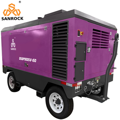 Máy nén khí vít chạy bằng động cơ diesel áp suất cao Máy nén khí vít khai thác mỏ di động