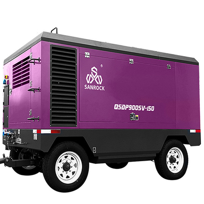 Máy nén khí vít chạy bằng động cơ diesel áp suất cao Máy nén khí vít khai thác mỏ di động