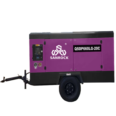 CE 20bar Điện lực động cơ 191KW Động cơ diesel di động Máy nén không khí vít xoay cho khai thác mỏ