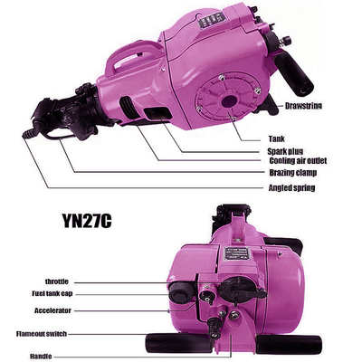 27KG xăng đá khoan cầm tay Jack Hammer máy khoan đá đốt trong để xây dựng 746 * 315 * 229mm