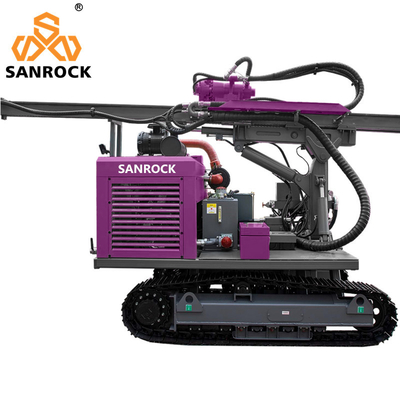 Đường cao tốc Guardrail Pile Driver Hydraulic Solar Pile Driving Rig Với 1,5m.2m.3m Drill Pipes Length And 2km/h Traveling Speed