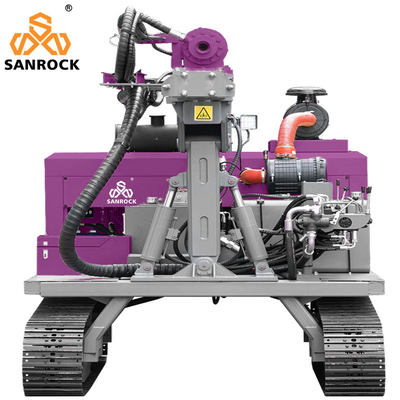 Đường cao tốc Guardrail Pile Driver Hydraulic Solar Pile Driving Rig Với 1,5m.2m.3m Drill Pipes Length And 2km/h Traveling Speed