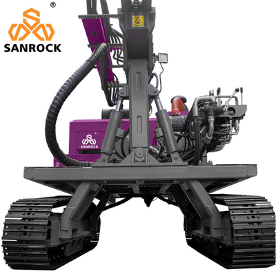 Đường cao tốc Guardrail Pile Driver Máy khoan năng lượng mặt trời di động cho đống khối lượng của bể dầu diesel 250L Độ sâu khoan 30m