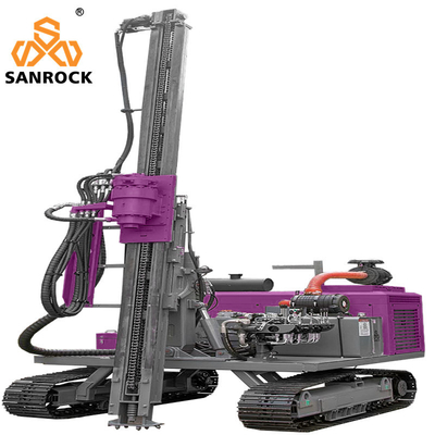 Đường cao tốc Guardrail Pile Driver Hydraulic Solar Pile Driving Rig Với 1,5m.2m.3m Drill Pipes Length And 2km/h Traveling Speed