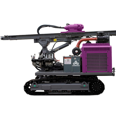 Đường cao tốc Guardrail Pile Driver Hydraulic Solar Pile Driving Rig Với 1,5m.2m.3m Drill Pipes Length And 2km/h Traveling Speed