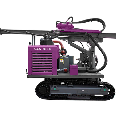 Đường cao tốc Guardrail Pile Driver Máy khoan năng lượng mặt trời di động cho đống khối lượng của bể dầu diesel 250L Độ sâu khoan 30m