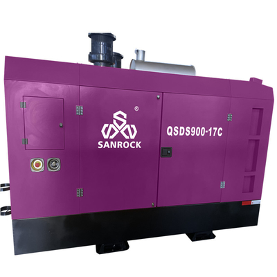 25m3/min tiêu thụ không khí 17bar Máy nén khí vít diesel di động cho máy khoan giếng nước