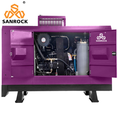 Nguồn nước 24m3 / phút Máy nén khí di động có vít di động với làm mát bằng không khí hoặc nước