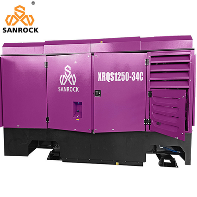 35m3/min SANROCK Máy nén không khí vít di động Máy khai thác mỏ Máy nén không khí vít trực tiếp Động