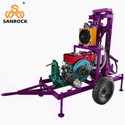 Máy khoan giếng nước di động Sức mạnh 22HP Máy khoan thủy lực Máy khoan giếng nước sâu