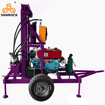 Máy khoan giếng nước di động Sức mạnh 22HP Máy khoan thủy lực Máy khoan giếng nước sâu