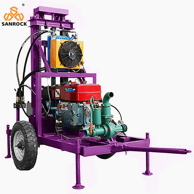 Máy khoan giếng nước gắn trên xe kéo Tốc độ xoay 60r / phút Máy khoan giếng nước cầm tay thủy lực