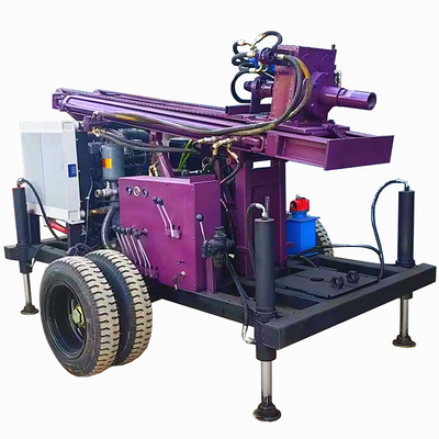 Máy khoan giếng nước Độ sâu 300m Thiết bị khoan nước xe kéo lắp đặt Máy khoan giếng nước bán