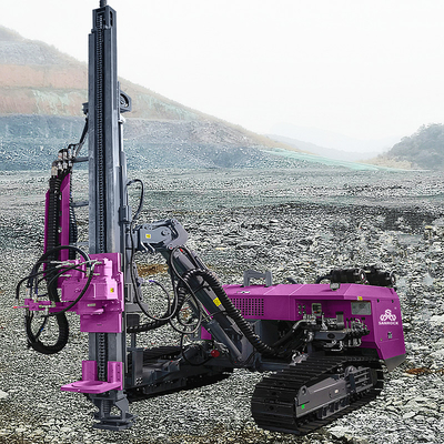 Máy khoan bề mặt khai thác mỏ DTH khoan giật tốc độ xoay 180r / min Crawler khoan giật