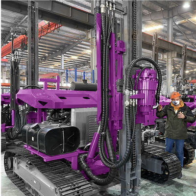 Máy khoan đá cứng Rotary Borehole 50m Depth Crawler Drilling Rig