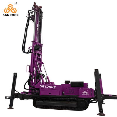 Máy khoan giếng nước với máy bơm bọt 1200m Máy khoan nước thủy lực Máy khoan nước