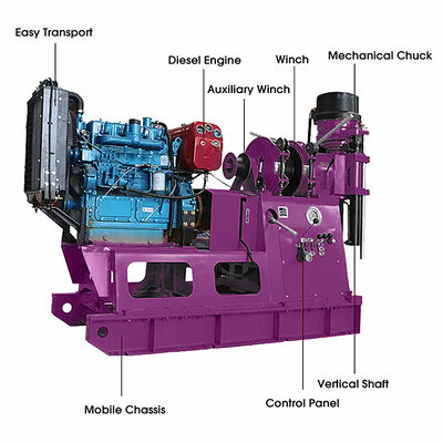Giàn khoan lõi thủy lực sâu 300m 500m Máy khoan lỗ lõi Máy khoan lõi kim cương