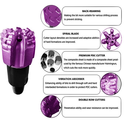 PDC Diamond Bit cụm khoan dầu mỏ tùy chỉnh Kháng mòn PDC khoan