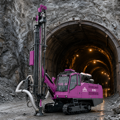 Crawler Drilling Rig Machine Water Cooled Turbo Engine More Power Consumes Less Fuel Hydraulic DTH Drilling Rig